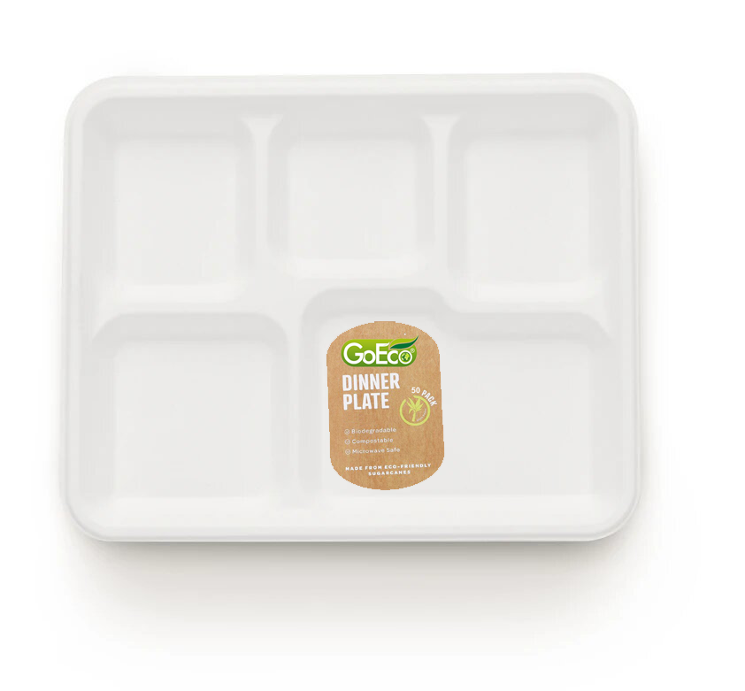 Meal Tray 5CP - GoEco Bagasse Tableware